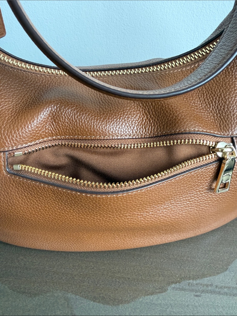 Coach Pebbled Leather authentic Shoulder Hobo in Cognac Brown - Picture 5 of 12